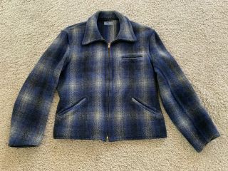 Vintage 30s / 40s Workwear Sportclad Shadow Plaid Wool Half Belt Jacket