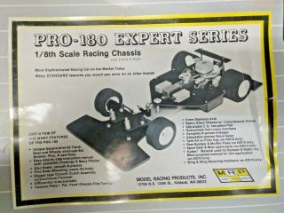 Vintage MODEL RACING PRODUCTS Pro - 180 Expert Series 1/8 Racing Chassis Kit NOS 4