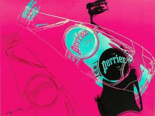 Vintage Pop Art Poster Perrier Rare Red Version Drinks Poster Andy Warhol