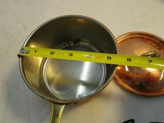 Vintage Set of Copper Lined Cookware: Pots & Pans 6