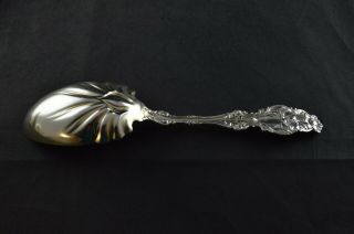 Whiting Division Lily Sterling Silver Salad Serving Spoon w/ Gold Wash - 9 