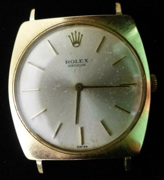 Vintage Rolex 18k Gold Wind - Up Men Watch