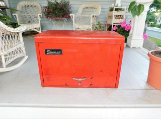 Vintage Snap On Tool Box Chest,  Red 9 Drawer Kra With Key