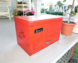 VINTAGE SNAP ON TOOL BOX CHEST,  RED 9 DRAWER KRA WITH KEY 3