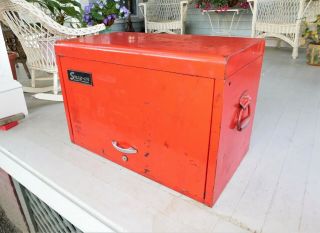 VINTAGE SNAP ON TOOL BOX CHEST,  RED 9 DRAWER KRA WITH KEY 4