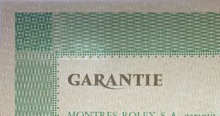 Rare Vintage Rolex Guarantee Paper 1970s Blank for 5513 6263 6265 4