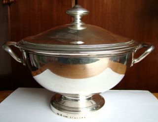 Antique French Christofle Cc Silver Plate Small Soup Tureen Covered