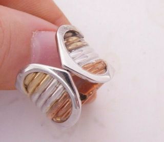 Fine 9ct/9k Three Coloured Gold Large Italian Designer Ring,  375