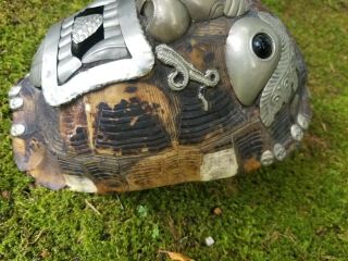 Vintage Ritual Kapala Mask Turtle Shell Silver Tibetan Nepal Hindu Buddhist 4