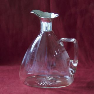 Hallmarked Chester 1912 Solid Sterling Silver Crystal/glass Decanter Claret Jug
