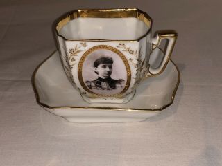 Antique 18th? Century Marked Carl? Gold Trim Cup,  Saucer Rare