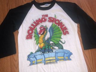 VTG 1981 The Rolling Stones LA Coliseum Stadium Concert Shirt Raglan Jersey M 3