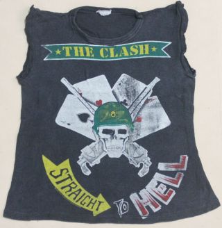 Vintage 1982 The Clash Straight To Hell Punk Rock Tour Concert Promo T - Shirt