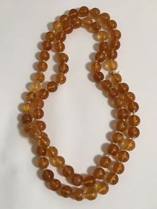 Huge Vintage Antique Natural Baltic Honey Amber Bead Necklace Grams 79.  9