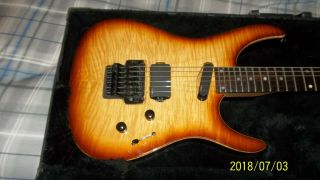 Very Rare Robin Medley Slab Top Electric Guitar Flame Maple Ash