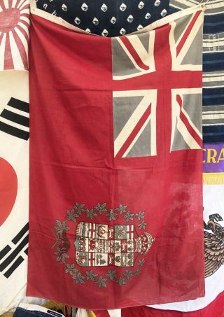 Rare Vintage Canada Flag British Ensign Union Jack Canadian Old Antique Cotton
