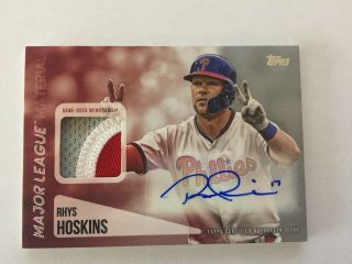 Rhys Hoskins 2019 Topps Auto Relic 1/1 Platinum Phillies One Of One Rare