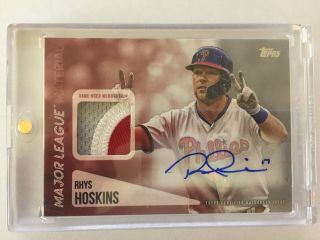 RHYS HOSKINS 2019 Topps AUTO RELIC 1/1 Platinum Phillies One Of One Rare 5