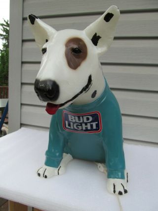 Vintage Rare 1988 Spuds Mackenzie Dog Bud Light Up Bar Lamp - Light