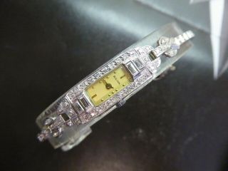 Vintage Ladies Platinum And Diamonds Watch.  One Year