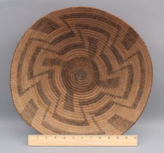 Large Antique Circa - 1900 Western Native American Pima Indian Basket Plate 2