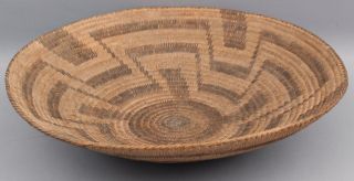 Large Antique Circa - 1900 Western Native American Pima Indian Basket Plate 5