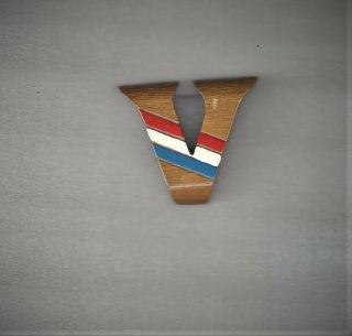 Rare Ww2 Wood With Red - White - Blue Victory Sweetheart Pin Brooch Handmade Wow