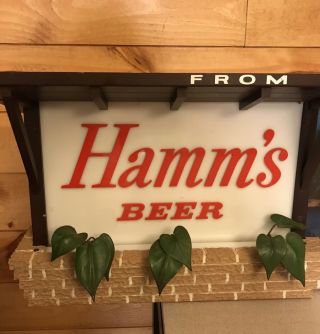 Hamm ' s Beer Vintage 1957 Lighted Sign Land of Sky Blue Waters Rare Sign 3