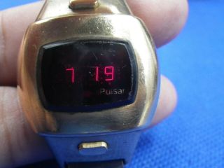 VTG Pulsar Digital LED Time Computer Gold Filled Watch Batteries Ladies 2