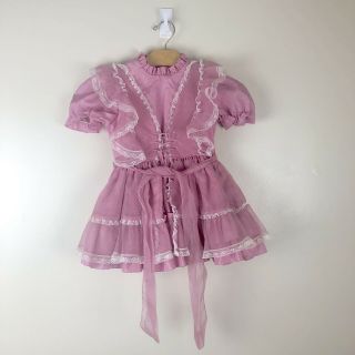 Vintage Sweet ‘n Sassy Girls Dress Size R5 Pink Ruffles Floral Print Pageant