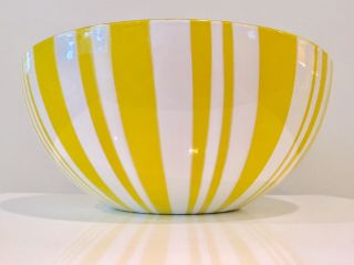 Vintage Cathrineholm Yellow Striped Huge 11” Bowl Appears 6