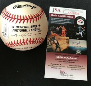 TOM SEAVER VINTAGE RAWLINGS NATIONAL LEAGUE 1990s AUTOGRAPH SIGNED BASEBALL JSA 6