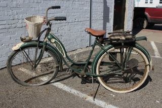 RARE 1940 ' s BF Goodrich Schwinn Debutante Green Girls Bicycle Bike 8