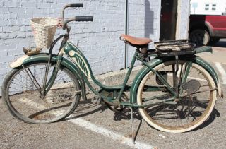 RARE 1940 ' s BF Goodrich Schwinn Debutante Green Girls Bicycle Bike 9