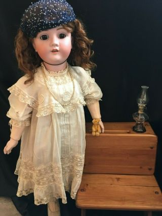 Beautfiul 31 1/2 " Kley & Hahn Walkure Antique Bisque Head Doll Circa 1885