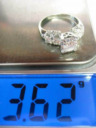 Vintage - 14k White Gold w/1.  14 TCW Diamonds Engagement Ring Size 6 1/4 - 3.  62 gm 12