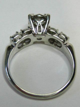 Vintage - 14k White Gold w/1.  14 TCW Diamonds Engagement Ring Size 6 1/4 - 3.  62 gm 8