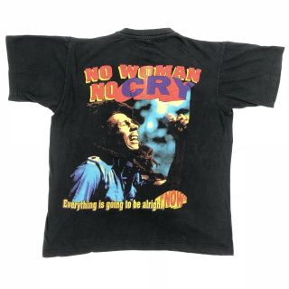 Vintage Bob Marley No Woman No Cry Rap Tee T - Shirt 90s Nas Wu - Tang Biggie 2pac