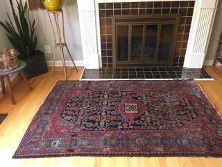 Antique/vintage Hand Woven/hand Knotted Wool Oriental/persian Rug/4 