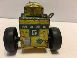 Vintage Marx Wind Up Yellow / Green Tin Tractor No.  5,  Graphics 2
