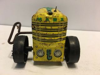 Vintage Marx Wind Up Yellow / Green Tin Tractor No.  5,  Graphics 5