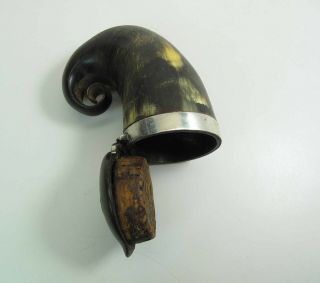 Antique Scottish Silver Mounted Horn Snuff Mull In 6
