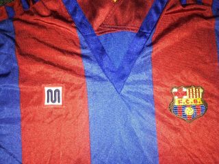 Meyba F.  C.  B.  Barcelona Made In Spain Rare VTG Short Sleeve Football Jersey Shirt 2