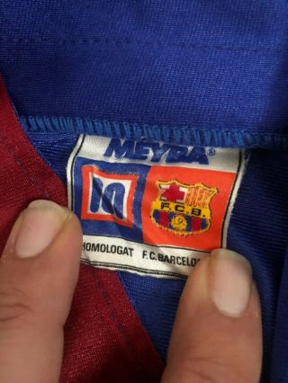 Meyba F.  C.  B.  Barcelona Made In Spain Rare VTG Short Sleeve Football Jersey Shirt 3