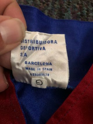 Meyba F.  C.  B.  Barcelona Made In Spain Rare VTG Short Sleeve Football Jersey Shirt 4