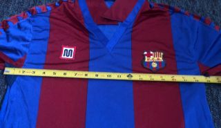 Meyba F.  C.  B.  Barcelona Made In Spain Rare VTG Short Sleeve Football Jersey Shirt 7