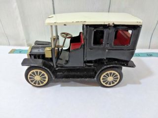 Vintage Cragstan Japan Tinplate Friction Car Antique Model T Black White