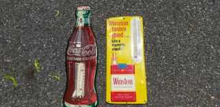 Antique Vintage Advertising Thermometers Winston Coca Cola Country Store