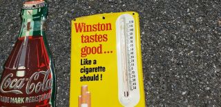 Antique Vintage Advertising Thermometers Winston Coca Cola Country Store 3