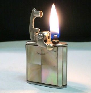 British Vintage Colibri Nacre Briquet Feuerzeug No Thorens